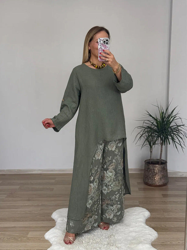 Women's Relaxed Fit Linen Tunic Top Stalluxe