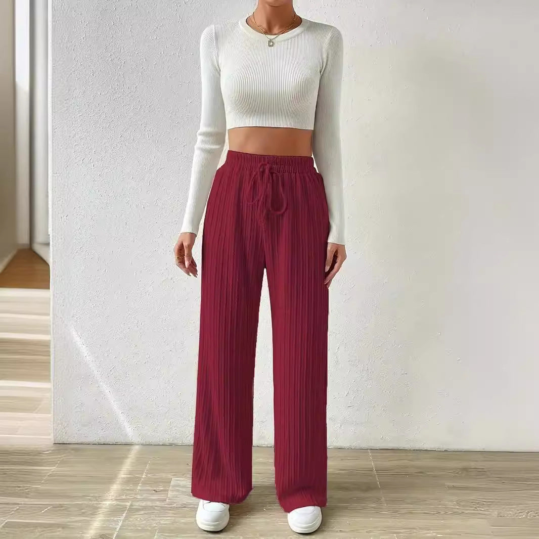 Damen Lässige Stretch-Hose mit elastischem Bund und praktischer Kordel Stalluxe