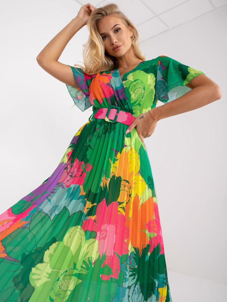 Damen Bohemian Maxikleid mit fließendem Stoff und buntem Blumenmuster Stalluxe