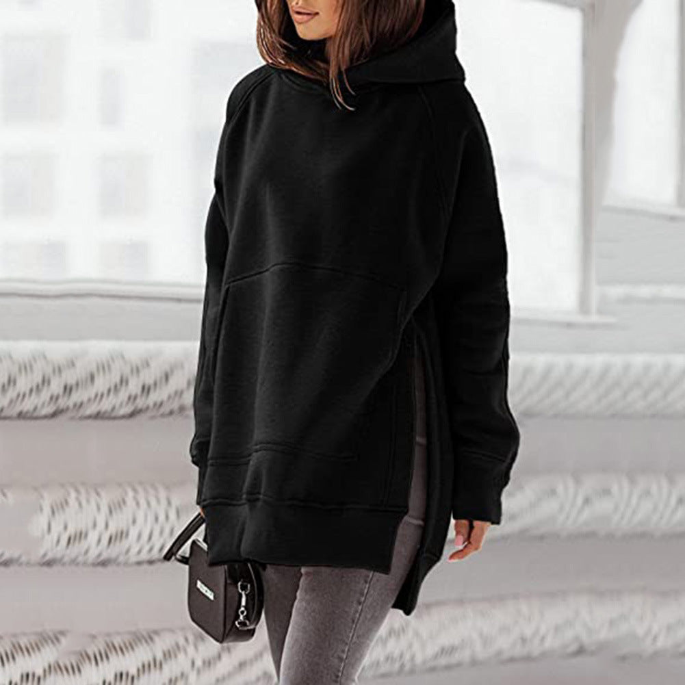 Damen Oversized Kapuzenpullover mit seitlichen Schlitzen und modischem Design Stalluxe
