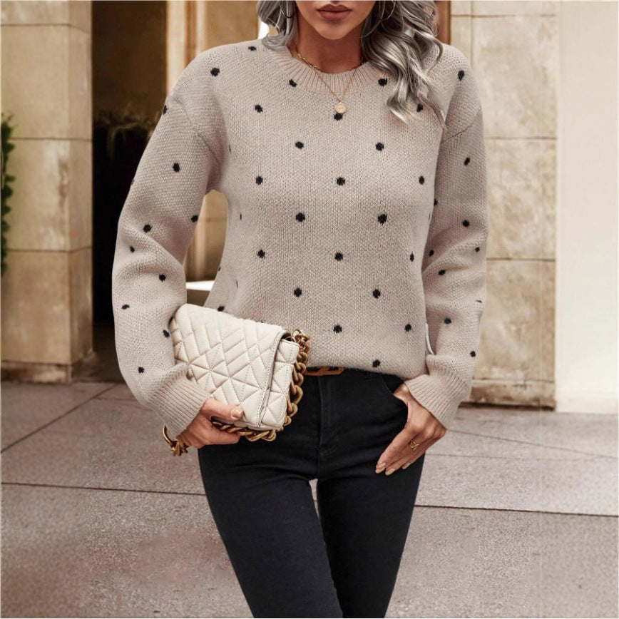 Damen Gemusterter Strickpullover mit Rundhalsausschnitt und lässiger Passform Stalluxe