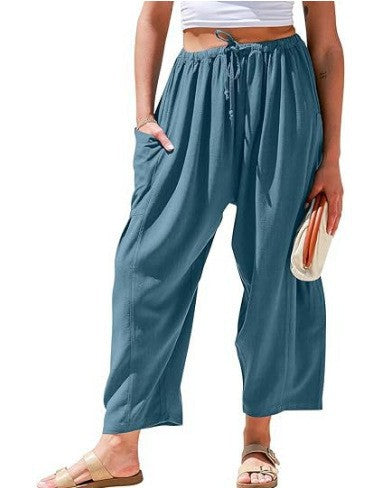Damen Weit geschnittene Sommerhose mit elastischem Bund und praktischen Seitentaschen Stalluxe