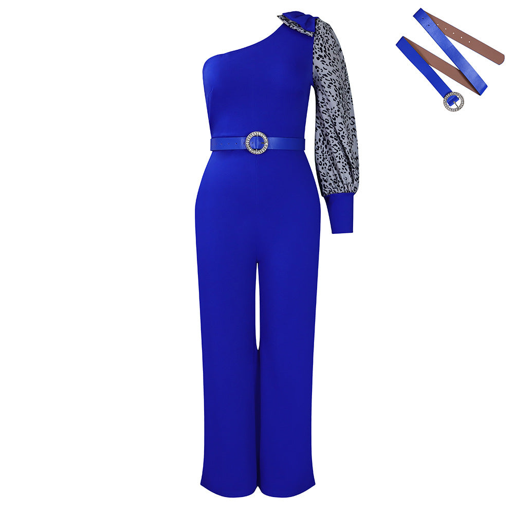 Damen Stylischer Einteiler mit asymmetrischem Schnitt und elegantem Puffärmel Stalluxe