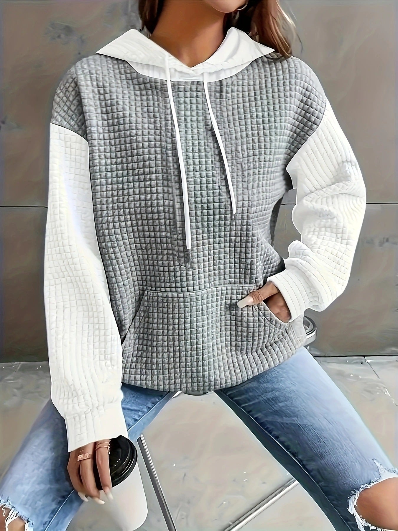 Damen Sweatshirt mit strukturiertem Gewebe und lässigem Schnitt Stalluxe