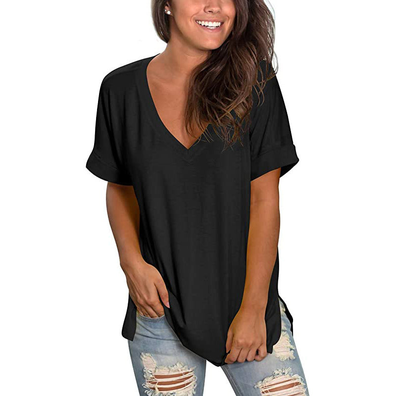 Women's Casual V-Neck T-Shirt Stalluxe