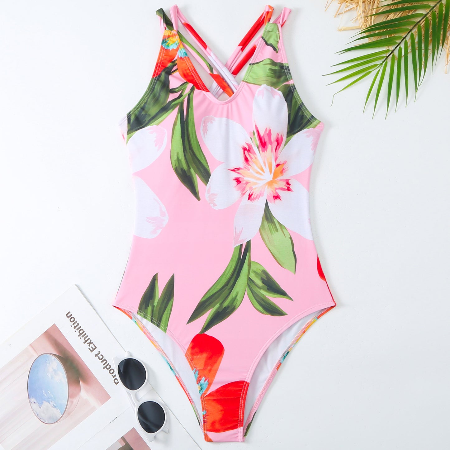 Damen Badeanzug mit kreativem Floral-Design und elegantem Wickelrock Stalluxe