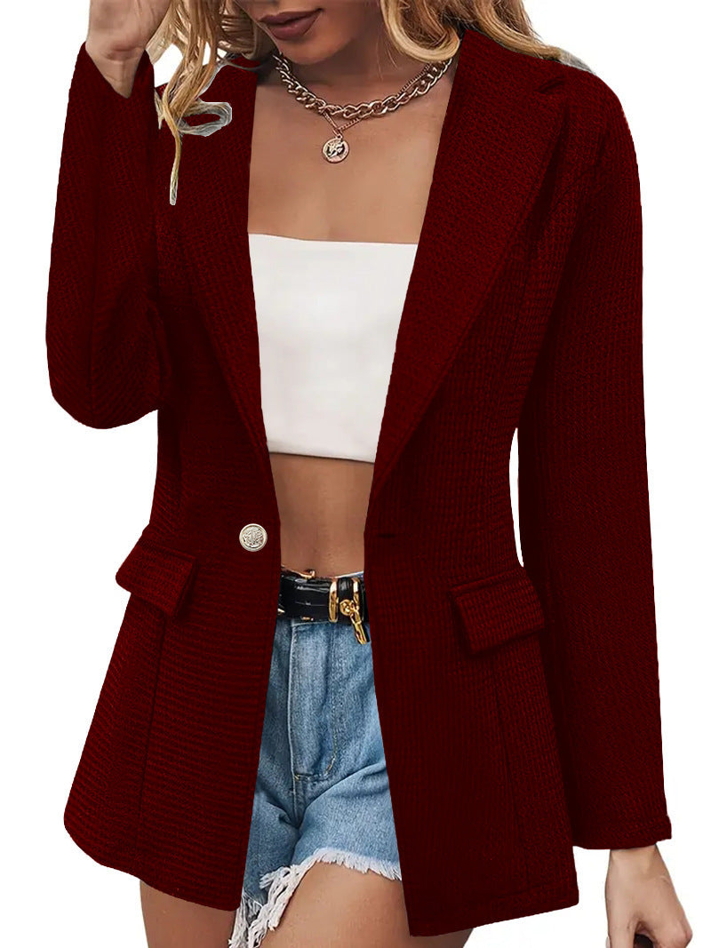 Damen stylische Blazerjacke mit strukturiertem Stoff und aufgesetzten Taschen Stalluxe