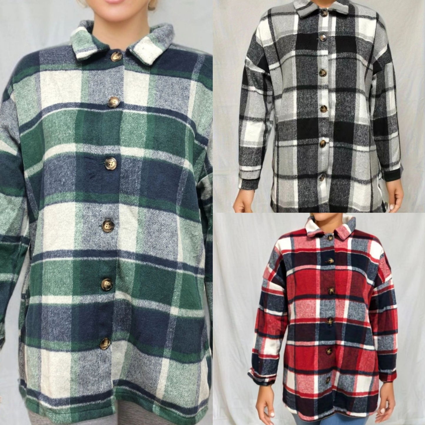 Damen Karojacke aus weichem Flanell mit dekorativen Knöpfen Stalluxe