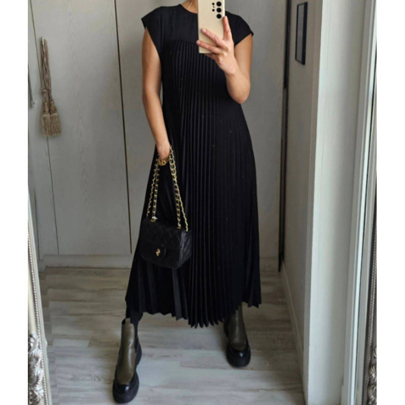 Damen Plissee Maxikleid mit praktischem Taschen und elegantem Schnitt Stalluxe