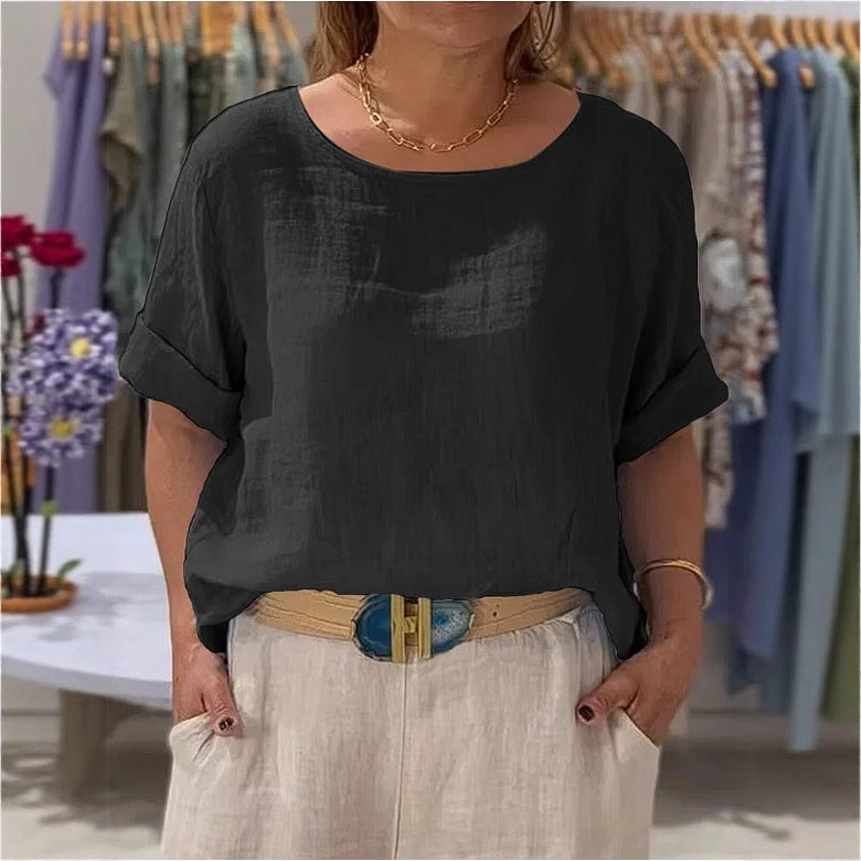Damen lässige Leinenbluse Stalluxe