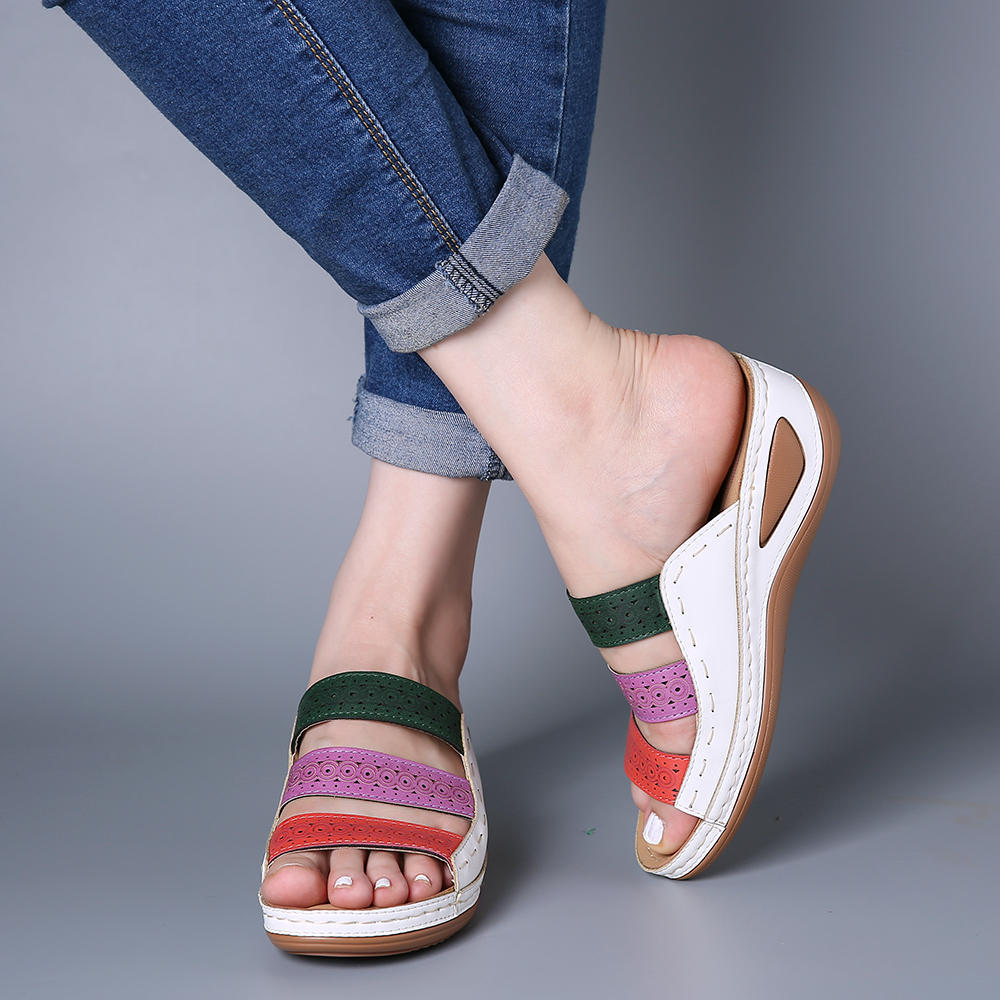 Damen modische Plateau-Sandalen mit Atmungsaktivem Obermaterial Stalluxe