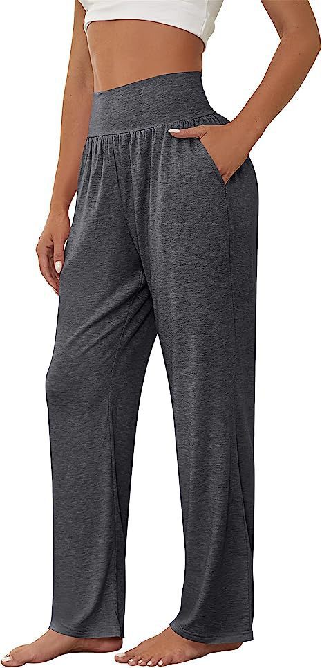 Damen Bequeme Freizeithose mit hohem Bund und seitlichen Taschen Stalluxe