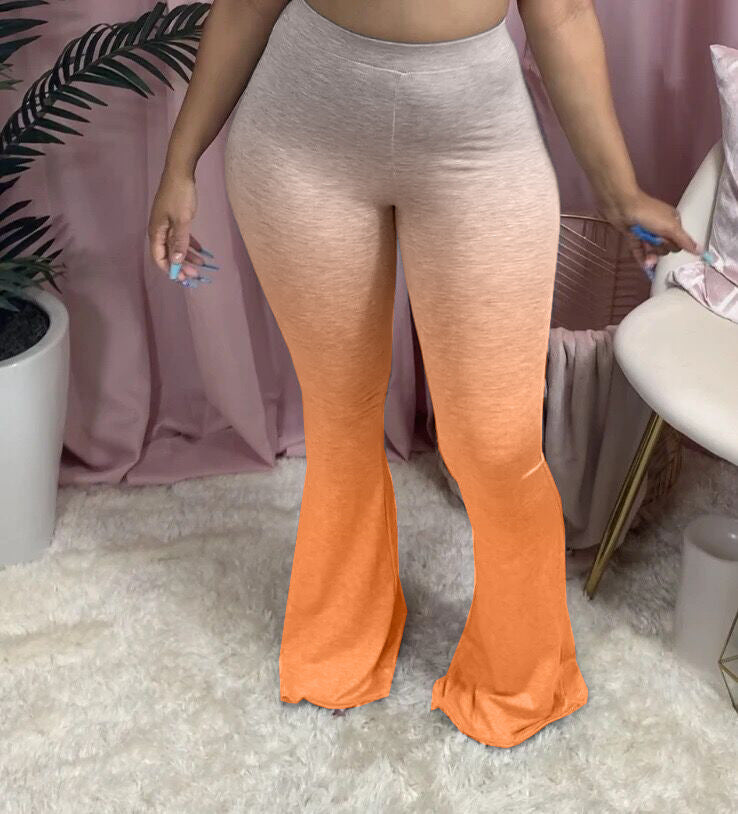 Damen Sportliche Flared Leggings mit Farbverlauf Stalluxe