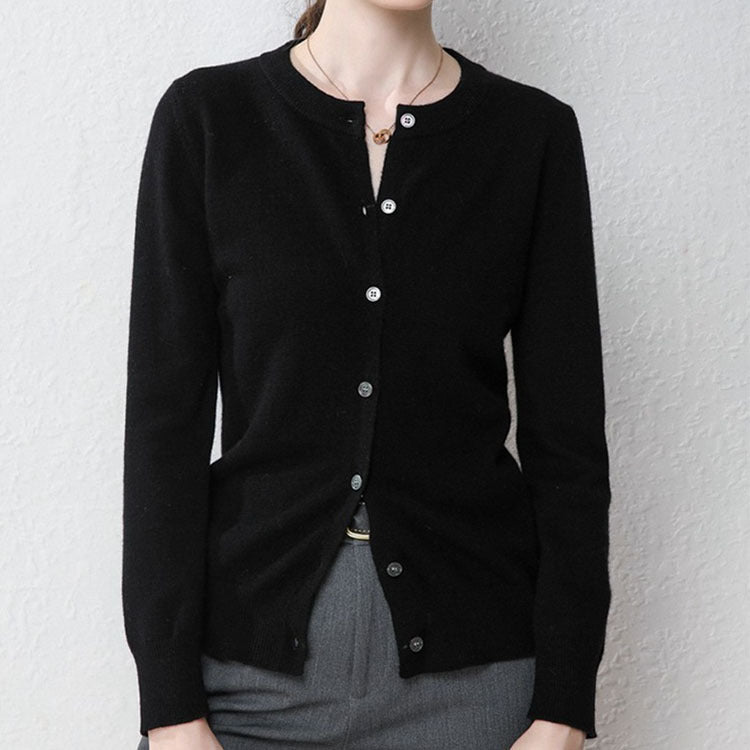 Damen Langärmliger Cardigan aus weichem Feinstrick mit Knopfleiste Stalluxe
