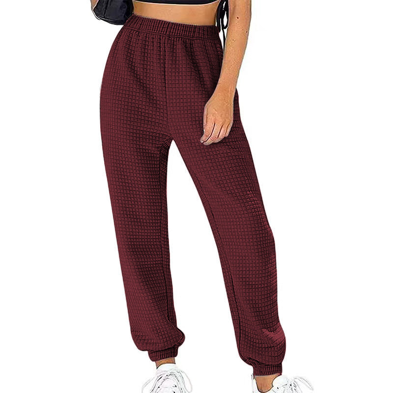 Damen Waffelstruktur Freizeithose Stalluxe