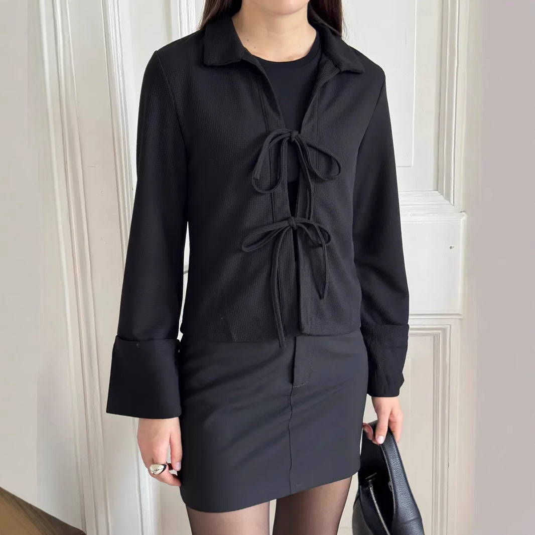 Damen modische Waffelstruktur Bluse Stalluxe