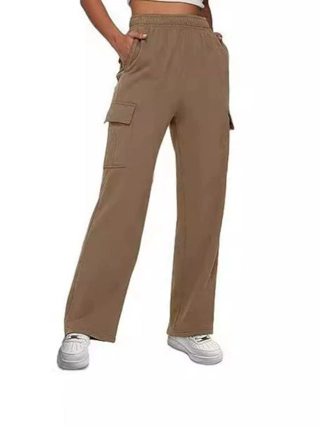 Damen vielseitige Cargo-Hose mit elastischem Bund und zahlreichen Taschen Stalluxe