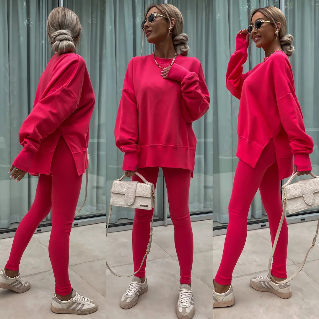 Damen Oversized Sweatshirt mit hoch geschnittenen Leggings Stalluxe