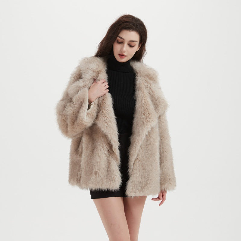 Damen Kuschliger Faux-Fur Mantel Stalluxe