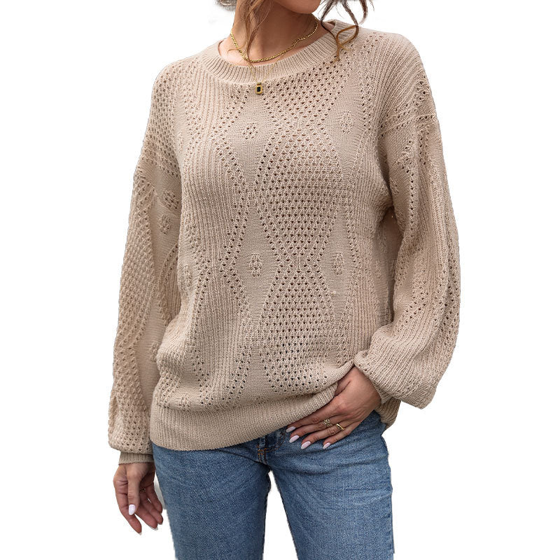 Damen Strickpullover mit luftiger Struktur Stalluxe