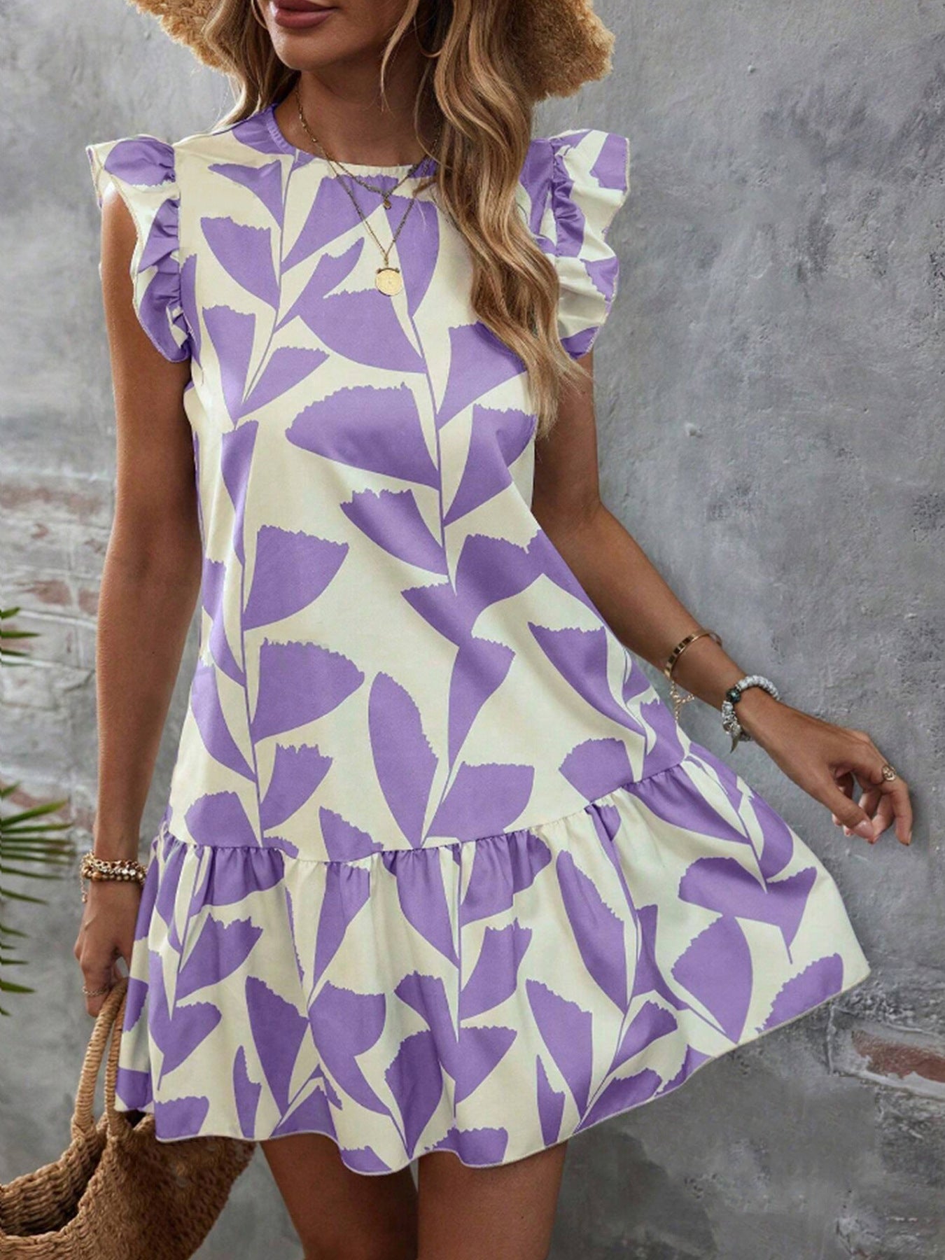 Damen Sommerliches Volantkleid mit Rüschendetails Stalluxe