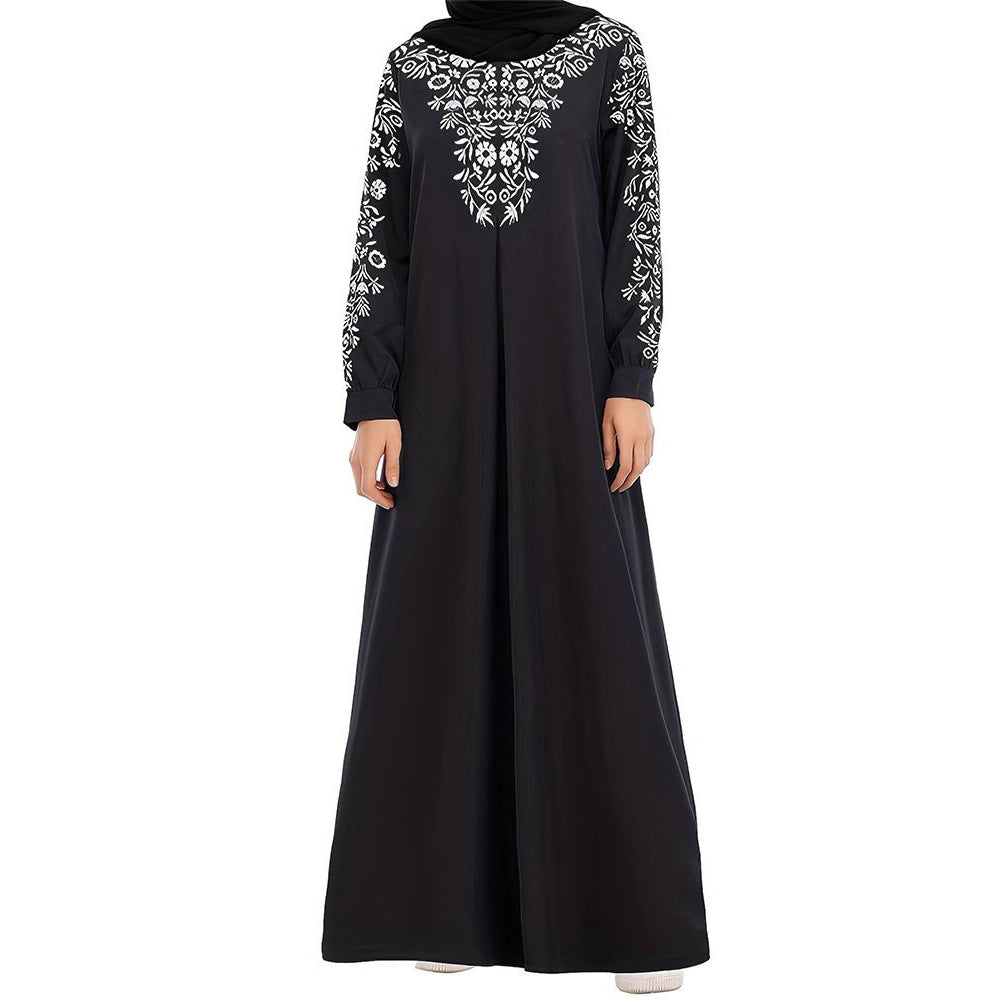 Damen Maxikleid mit kunstvoller Stickerei und eleganten langen Ärmeln Stalluxe