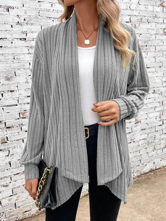 Damen lässiger Strickcardigan mit markantem Rippdesign Stalluxe