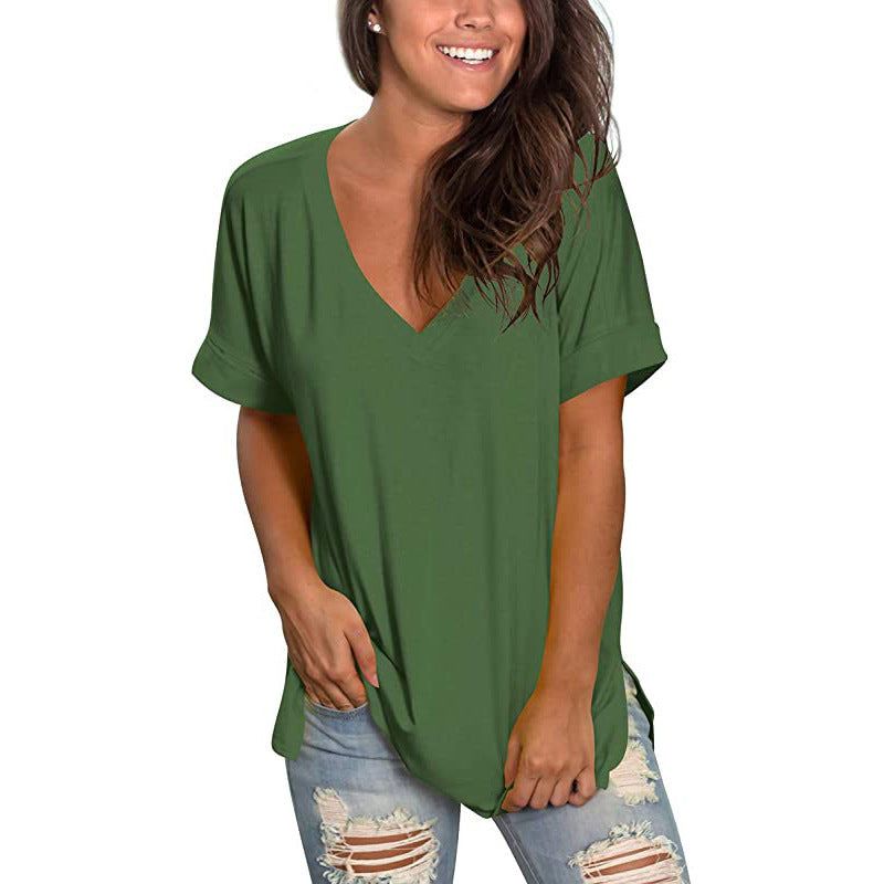 Women's Casual V-Neck T-Shirt Stalluxe