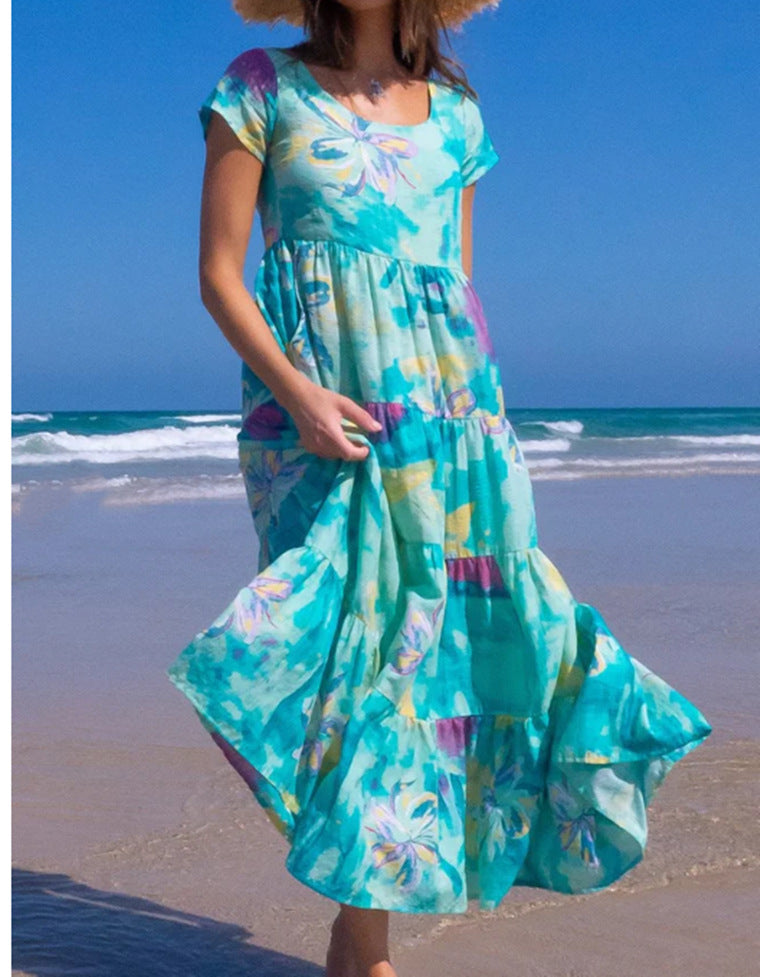 Damen maxikleid mit traumhaften Blumendruck Stalluxe