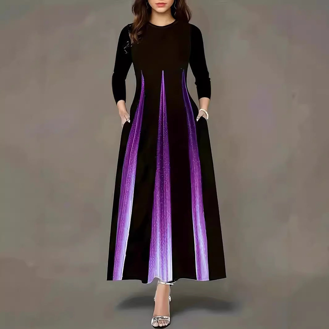 Damen Maxikleid mit seitlichen Einsätzen und praktischen Taschen Stalluxe