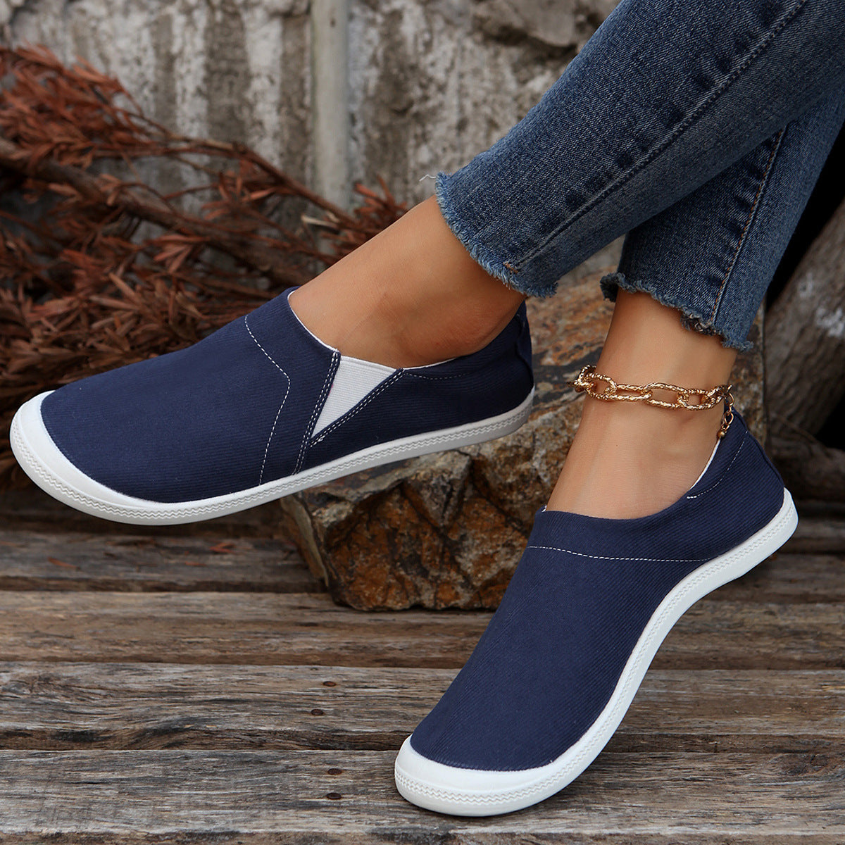 Damen elastische Slip-On Sneakers Stalluxe