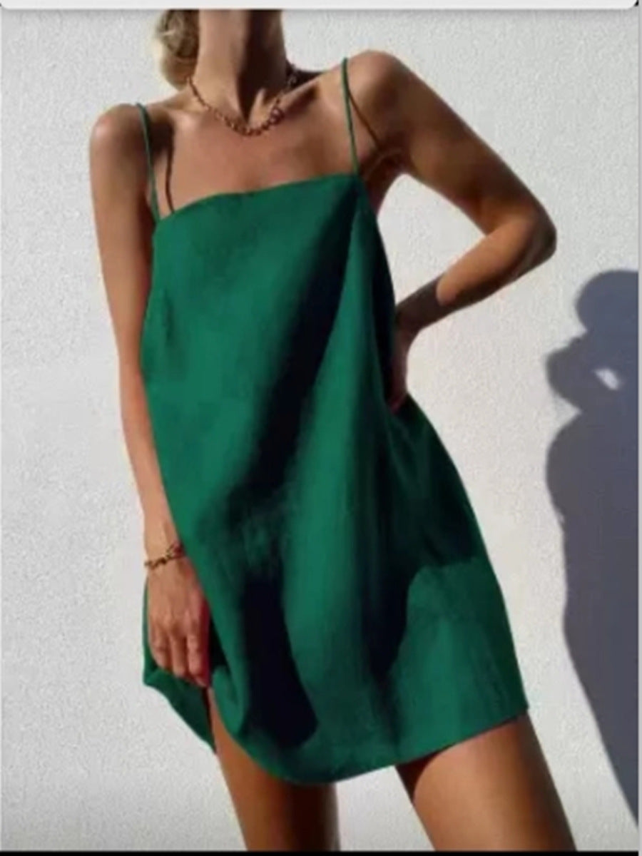 Damen lässiges Trägerkleid aus leichtem Material Stalluxe