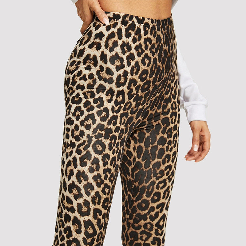 Damen Elegante Leggings im modischen Leopardenmuster Stalluxe