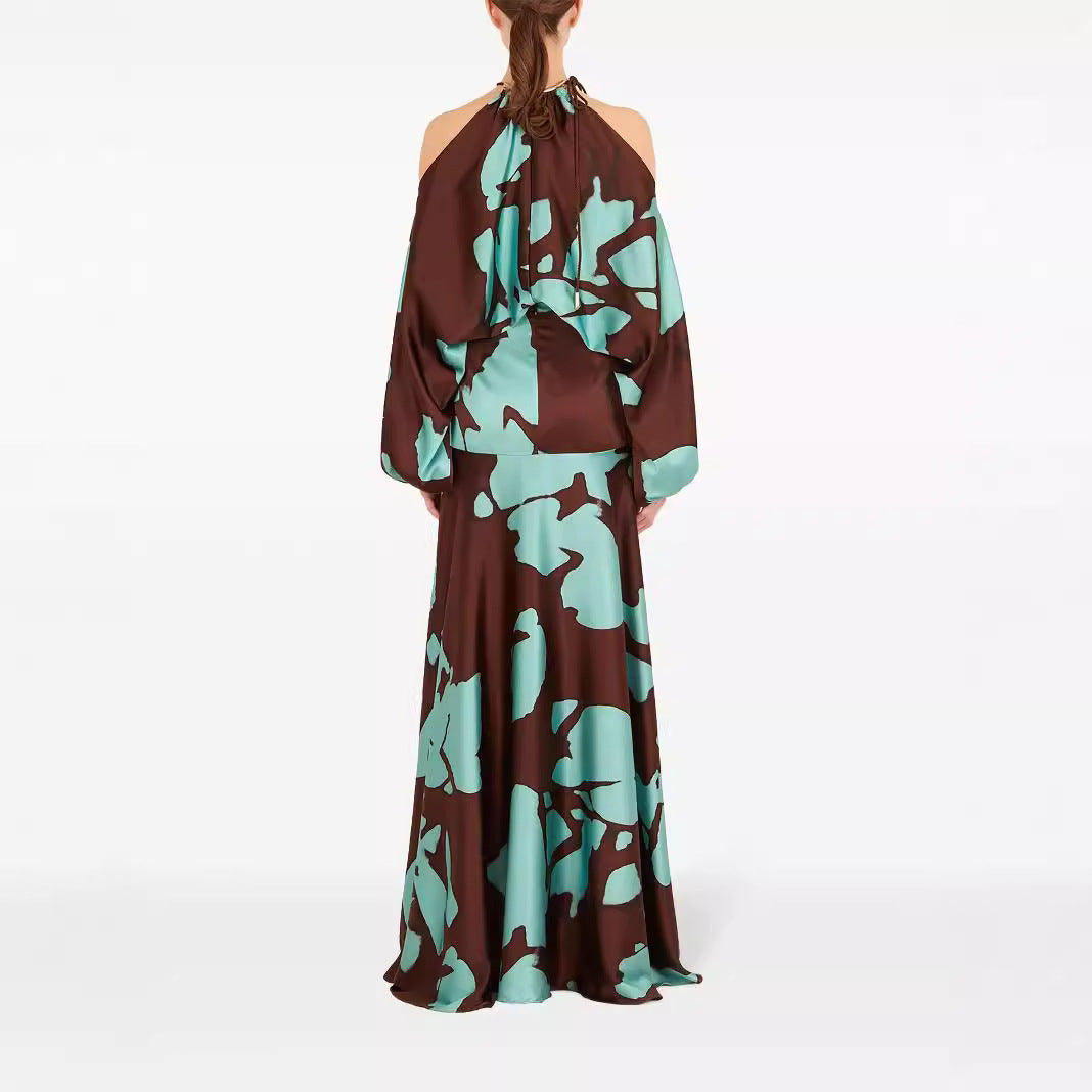 Damen Maxikleid mit asymmetrischem Schnitt und fließendem Stoff Stalluxe