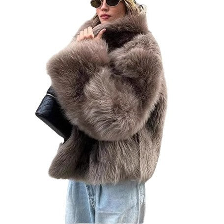 Damen Elegante Kunstfelljacke mit weichem Kragen und luxuriösem Look Stalluxe