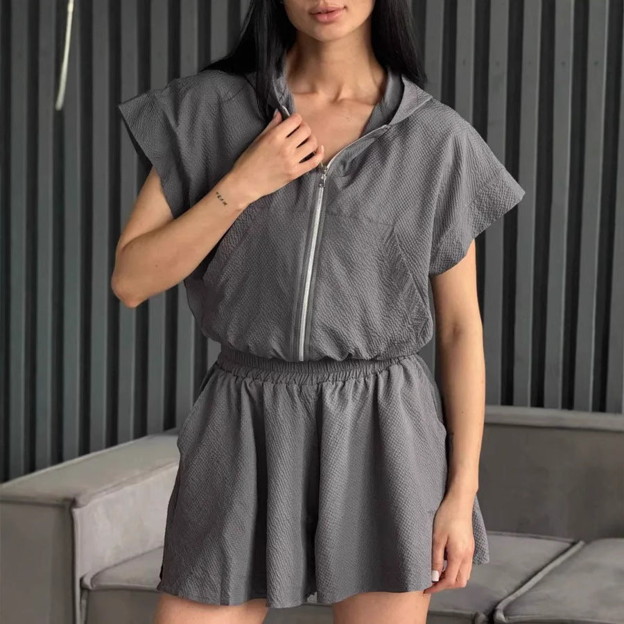 Damen Sportliches Zweiteiler-Set mit Kapuze und elastischem Bund Stalluxe