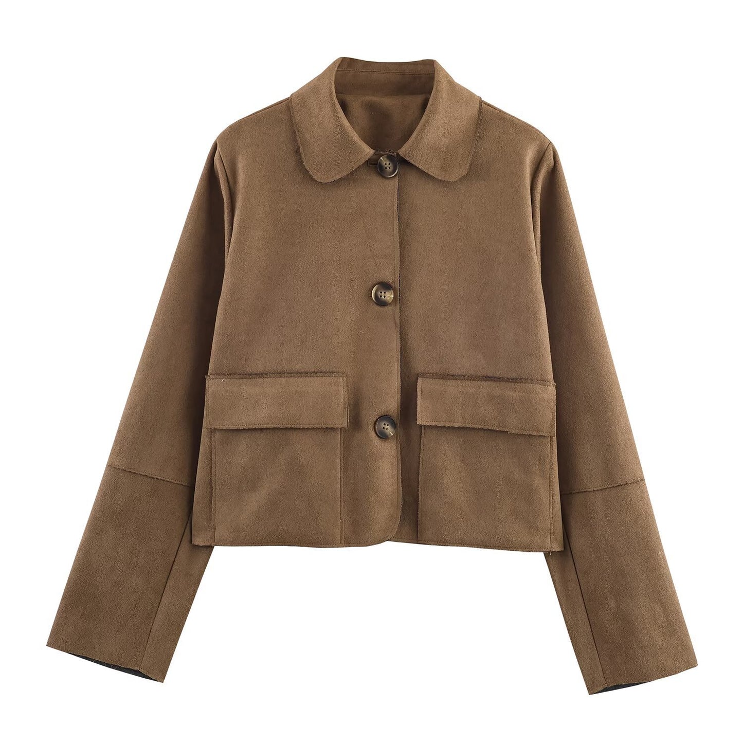 Damen modische Kurzjacke mit praktischen Taschen und dezentem Kragen Stalluxe