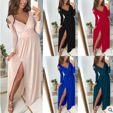 Damen Maxikleid mit eleganten Cut-Outs und hohem Schlitz Stalluxe