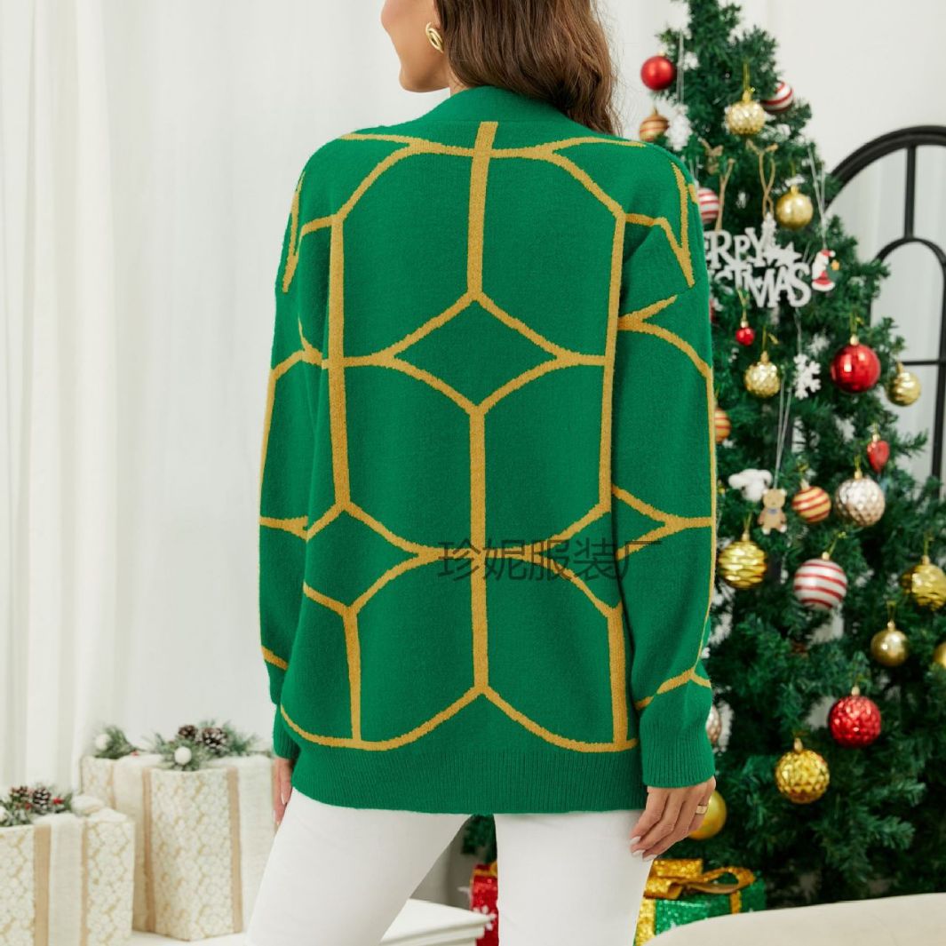 Damen Kuschelige Strickjacke mit geometrischem Muster Stalluxe