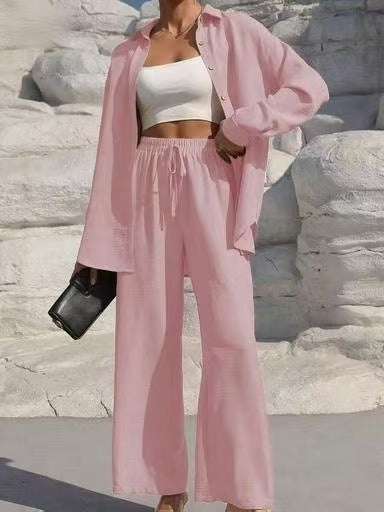 Damen elegantes und lässiges Leinen-Loungewear-Set mit lockerer Passform Stalluxe