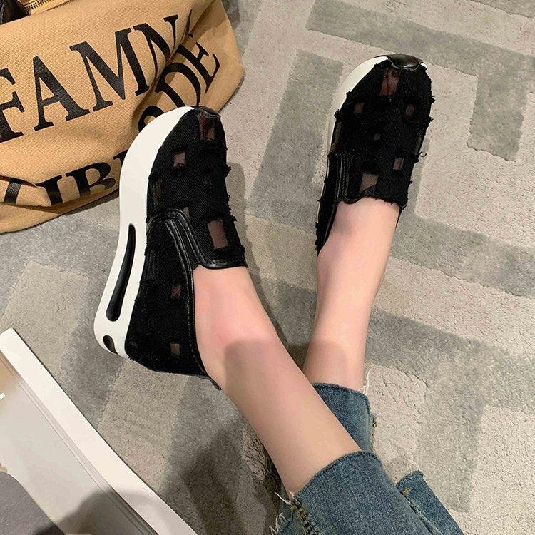 Damen Atmungsaktive Slip-On Sneakers mit stylischem Ausschnittdesign Stalluxe