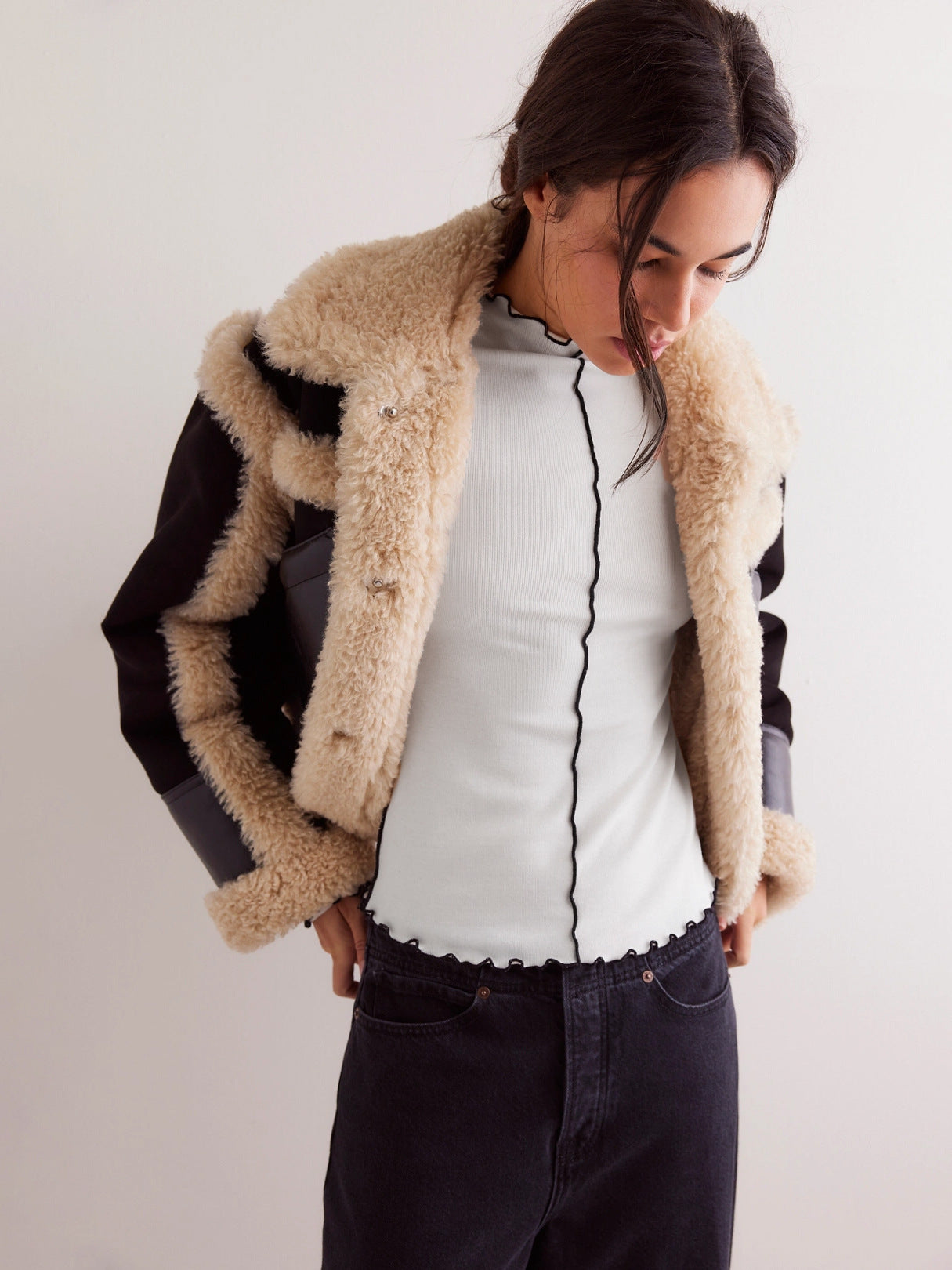 Damen Langarmshirt mit modischen Rüschendetails und feiner Rippstruktur Stalluxe