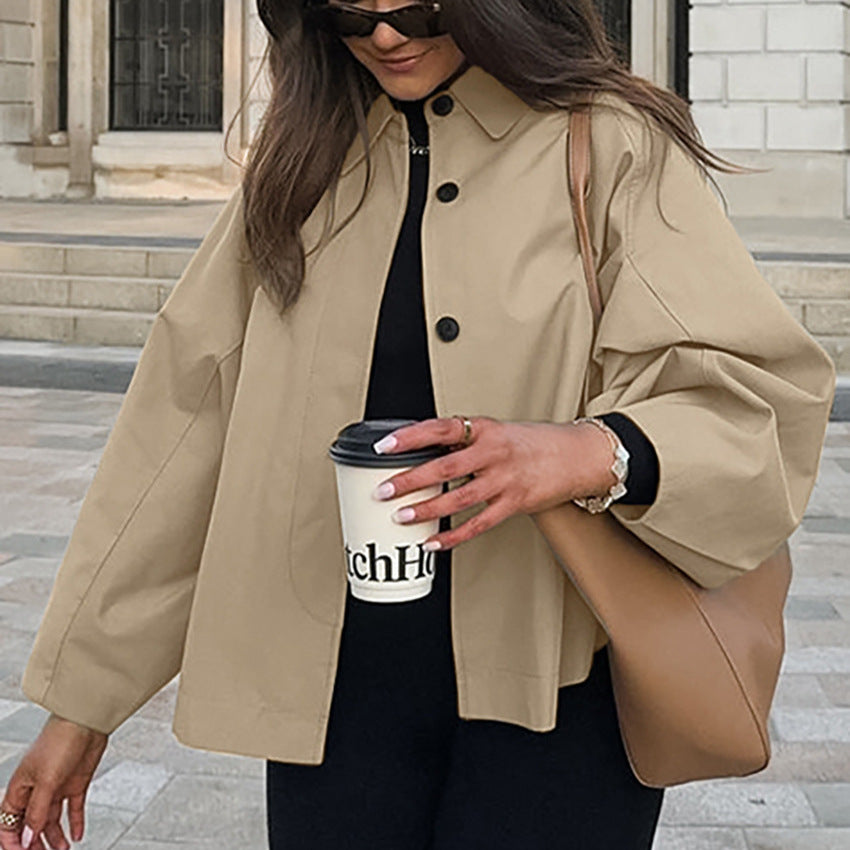 Damen modische Arbeitsjacke mit breitem Kragen und praktischen Taschen Stalluxe
