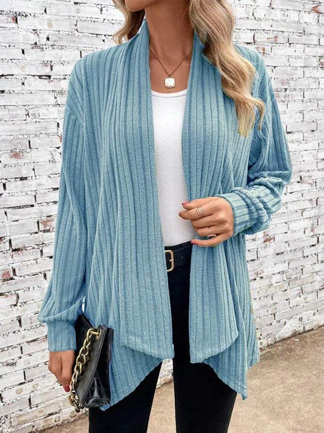 Damen lässiger Strickcardigan mit markantem Rippdesign Stalluxe