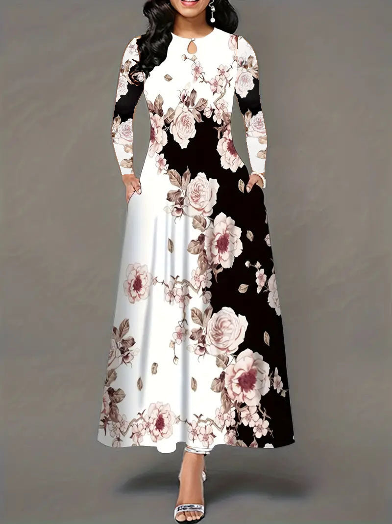Women's Floral Print Maxi Dress Stalluxe