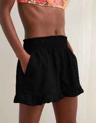 Damen Lockere Shorts mit Volant und Taschen Stalluxe