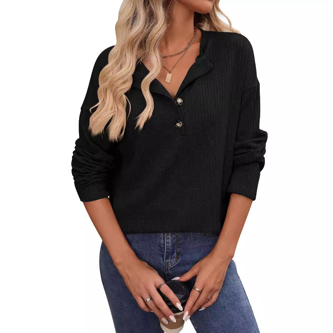 Damen Stoffoberteil mit Knopfleiste und geripptem Design Stalluxe