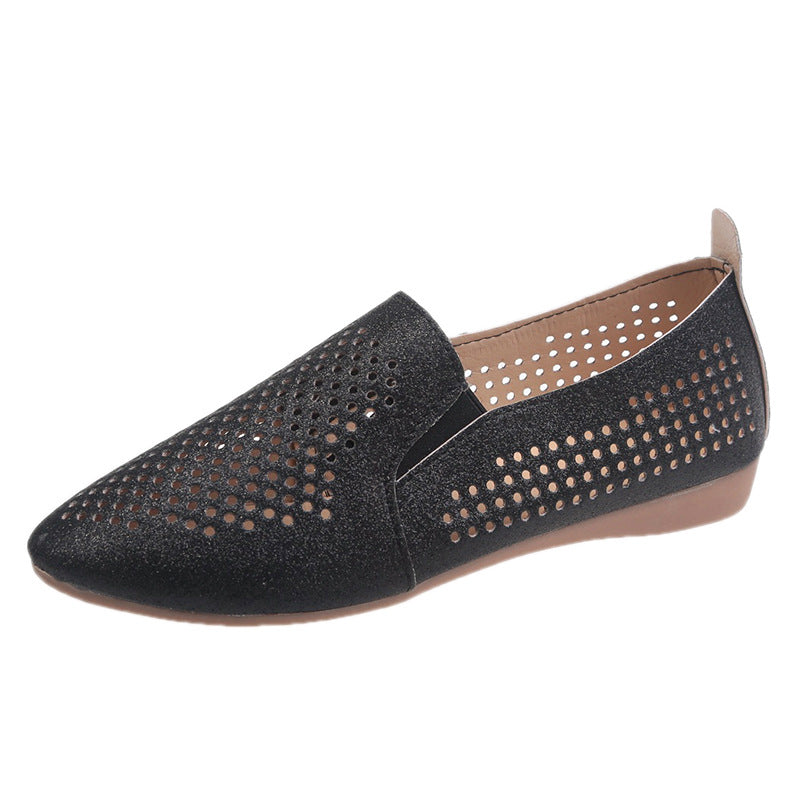Damen elegante Slipper mit glitzerndem Obermaterial und atmungsaktiven Perforationen Stalluxe