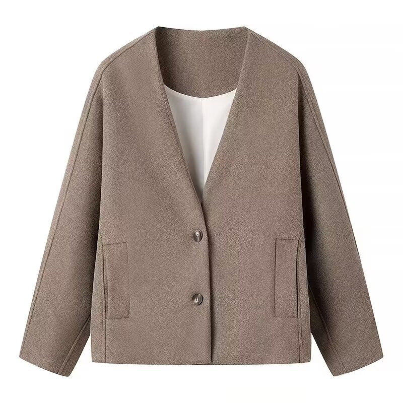 Damen elegante modische Jacke mit strukturiertem Gewebe und langen Ärmeln Stalluxe