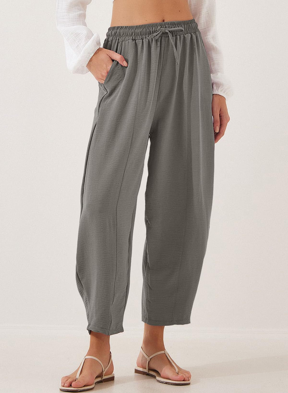 Damen entspannte Freizeithose mit elastischem Bund und praktischen Taschen Stalluxe